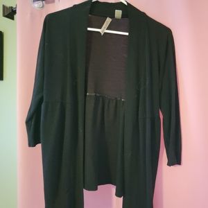 Large black cardigan sweater